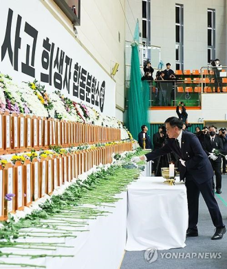 Acting President Choi extends condolences to plane crash victims at memorial altar 